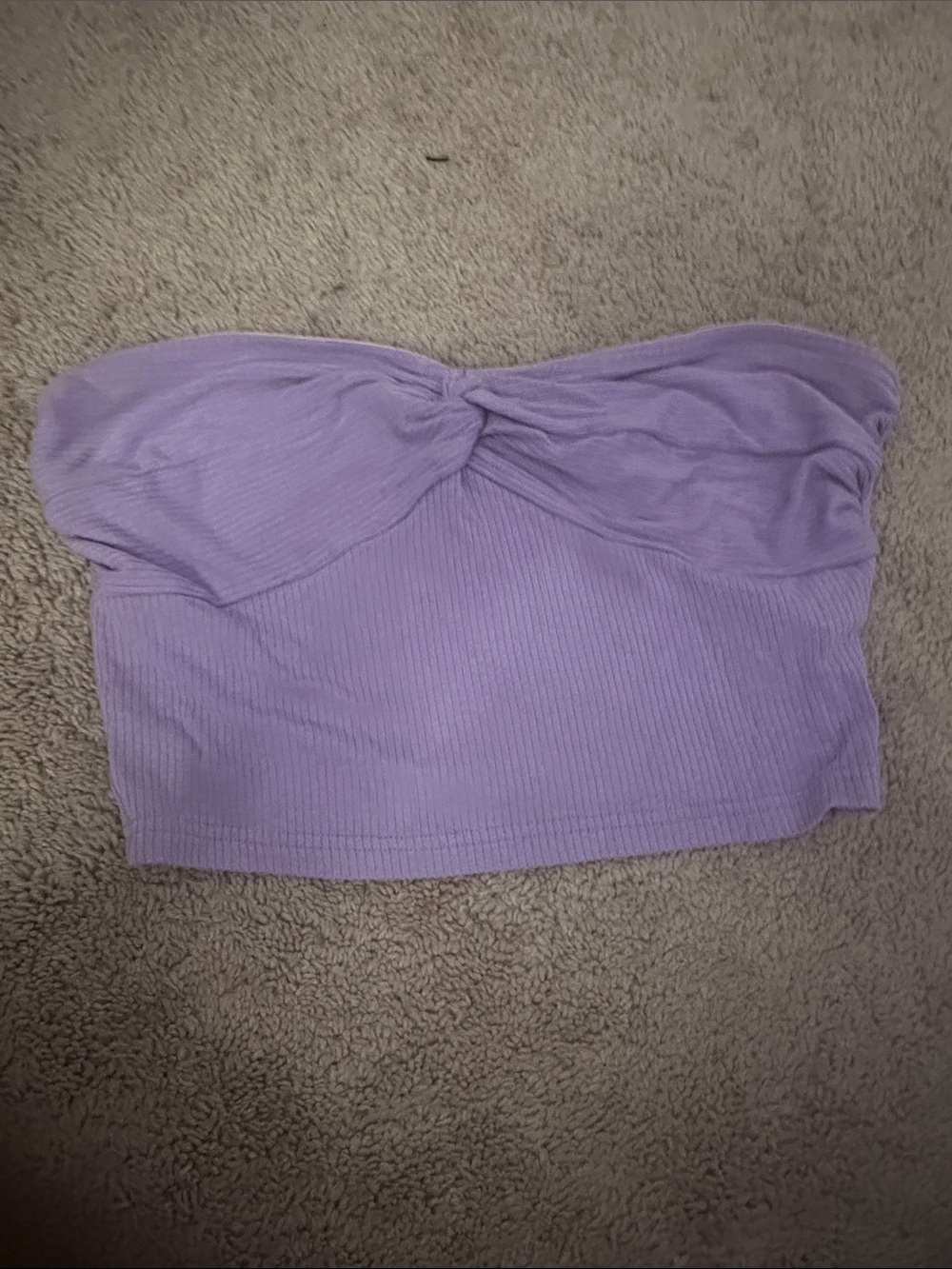 SHEIN Lavender Twist-Front Ribbed Tube Top